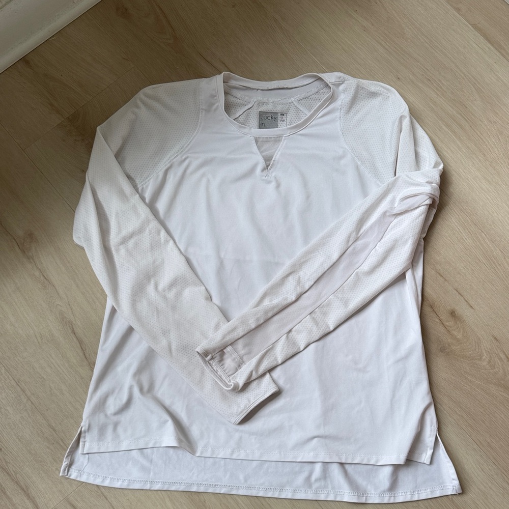 Lucky in Love White Long Sleeve Tee